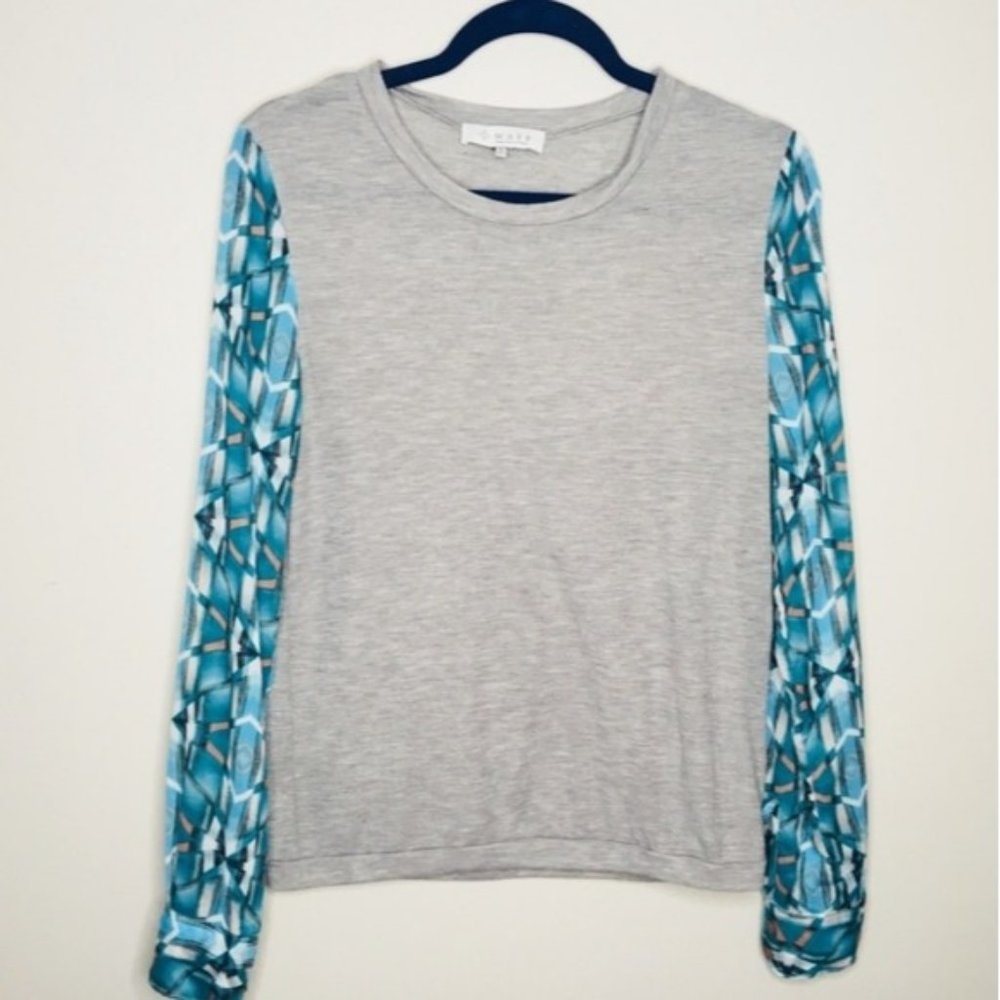 Wayf | Baseball Tee Patterned Sheer Sleeves - image 1